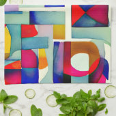 Abstracte geometrische verf theedoek (Gevouwen)