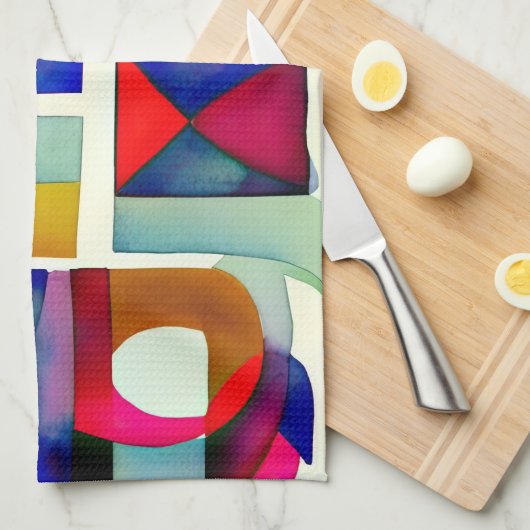 Abstracte geometrische verf theedoek (Quarter Fold)
