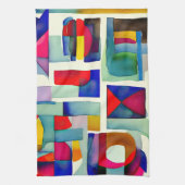 Abstracte geometrische verf theedoek (Verticaal)