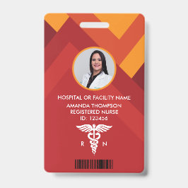 Abstracte geometrische verpleegkundige foto ID Badge