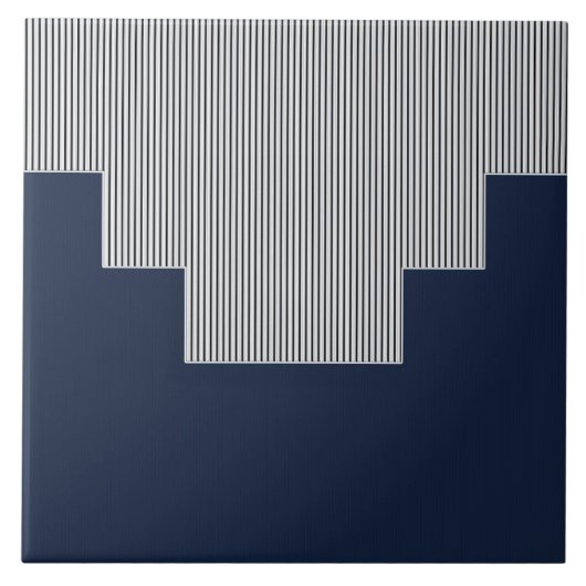 Abstracte, geometrische, verticale lijnen, blauw v tegeltje (Voorkant)