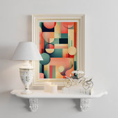 Abstracte geometrische vet boho print kunst aan de