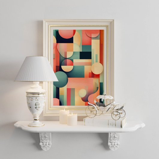 Abstracte geometrische vet boho print kunst aan de