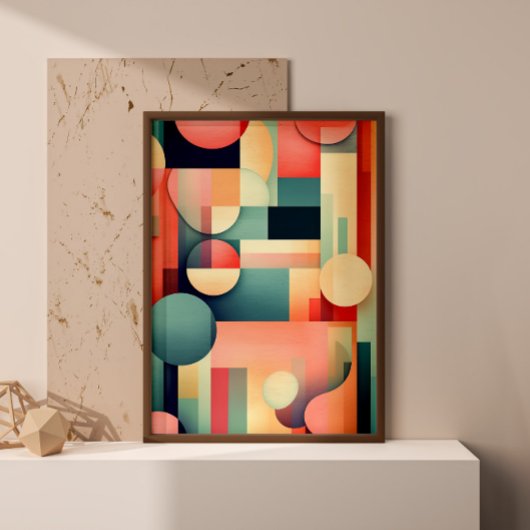 Abstracte geometrische vet boho print kunst aan de