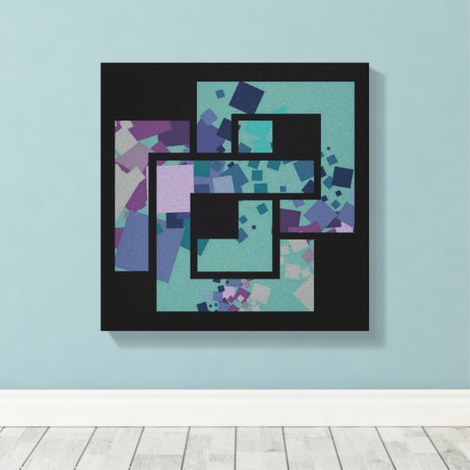 Abstracte geometrische vierkanten canvas afdruk (Insitu (Houten vloer))