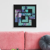 Abstracte geometrische vierkanten canvas afdruk (Insitu (Woonkamer))