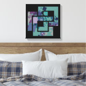 Abstracte geometrische vierkanten canvas afdruk (Insitu (Slaapkamer))
