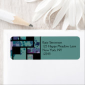 Abstracte geometrische vierkanten etiket (Insitu)