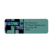 Abstracte geometrische vierkanten etiket (Voorkant)