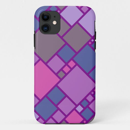 Abstracte geometrische vierkanten | Roze Paars bla Case-Mate iPhone Case (Achterkant)
