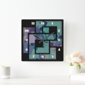 Abstracte geometrische vierkanten vierkante klok (Huis)