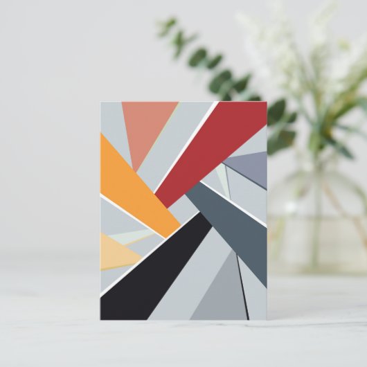 Abstracte geometrische vorm 2 briefkaart (Staand voorkant)