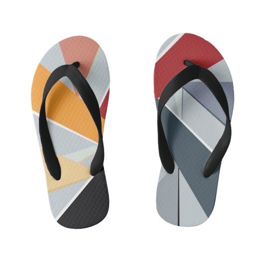Abstracte geometrische vorm 2 kinder teenslippers (Voetbed)