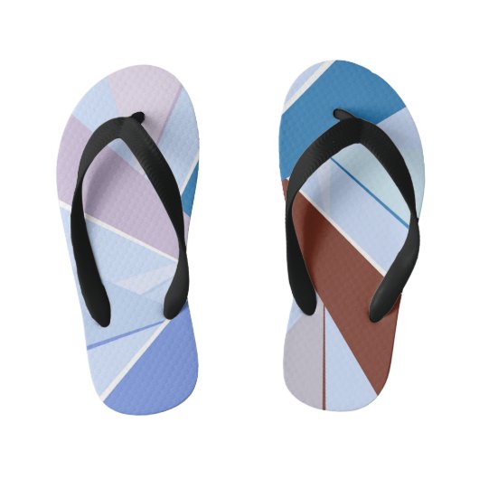 Abstracte geometrische vorm 3 kinder teenslippers (Voetbed)