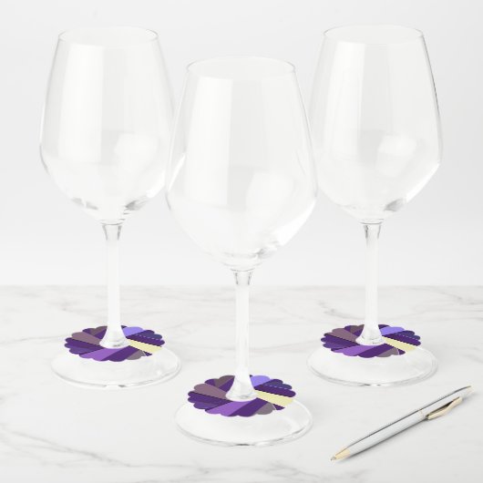 Abstracte geometrische vorm 5 wijnglaslabel (Set)