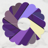 Abstracte geometrische vorm 5 wijnglaslabel (Achterkant)