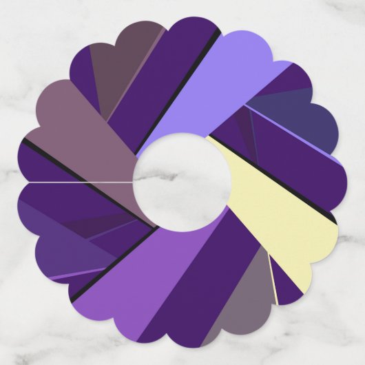 Abstracte geometrische vorm 5 wijnglaslabel (Achterkant)