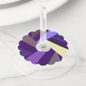 Abstracte geometrische vorm 5 wijnglaslabel (Dichtbij)