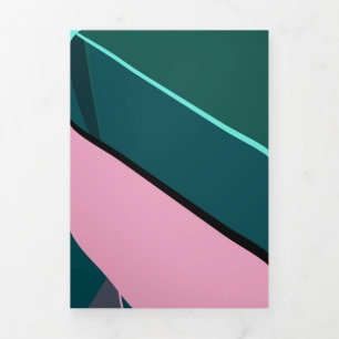 Abstracte geometrische vorm 6 drieluik wenskaart