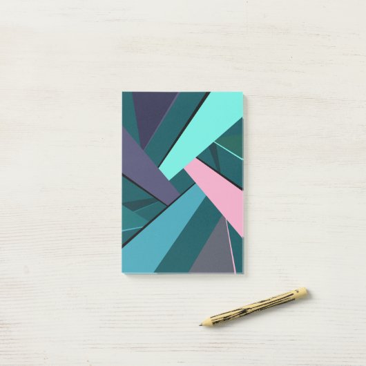 Abstracte geometrische vorm 6 post-it® notes (Op bureau)