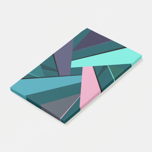 Abstracte geometrische vorm 6 post-it® notes (Schuin)