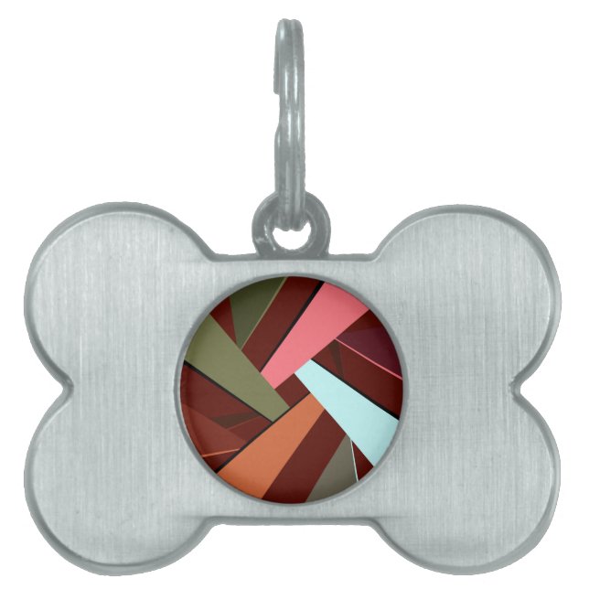 Abstracte geometrische vorm 7 huisdieren naamplaatje (voorkant)