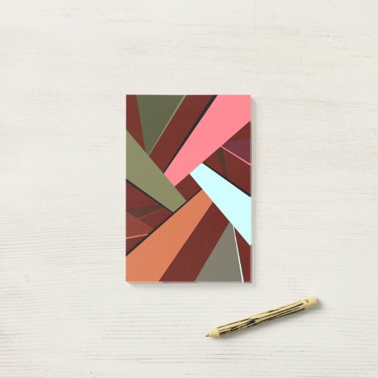 Abstracte geometrische vorm 7 post-it® notes (Op bureau)