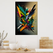 Abstracte geometrische vorm 7 poster (Keuken)