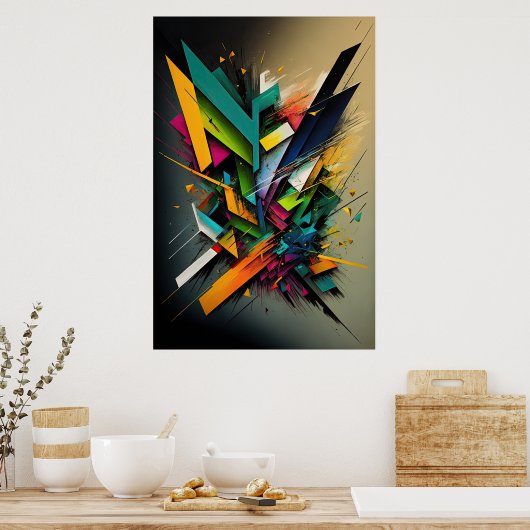 Abstracte geometrische vorm 7 poster (Keuken)