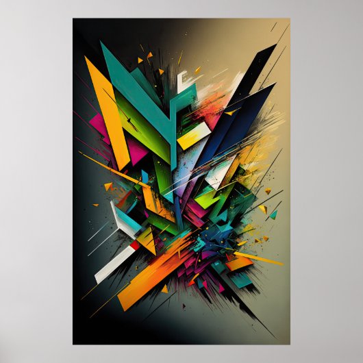 Abstracte geometrische vorm 7 poster (Voorkant)