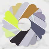 Abstracte geometrische vorm 8 wijnglaslabel (Voorkant)