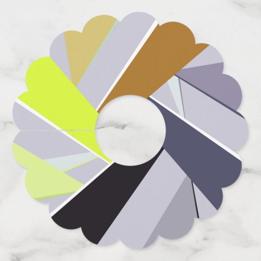 Abstracte geometrische vorm 8 wijnglaslabel (Achterkant)