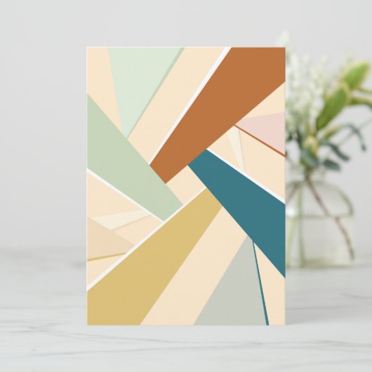 Abstracte geometrische vorm bedankkaart (Staand voorkant)