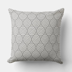 Abstracte geometrische vorm in grijze en witte wer kussen