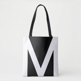 Abstracte geometrische vorm in zwart en wit tote bag