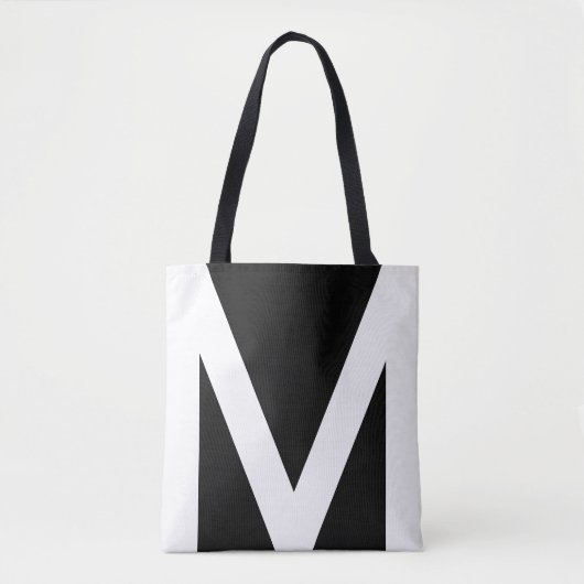 Abstracte geometrische vorm in zwart-wit tote bag (Voorkant)