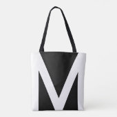 Abstracte geometrische vorm in zwart-wit tote bag (Achterkant)