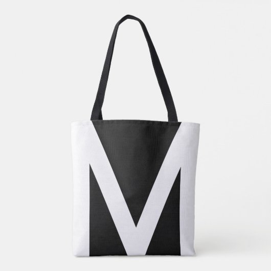 Abstracte geometrische vorm in zwart-wit tote bag (Achterkant)