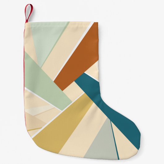 Abstracte geometrische vorm kleine kerstsok (Voorkant)