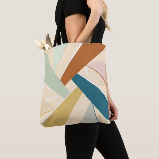 Abstracte geometrische vorm tote bag (Dichtbij)