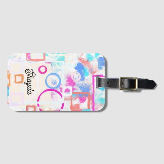 Abstracte geometrische vormen bagagelabel (Voorkant (horizontaal))