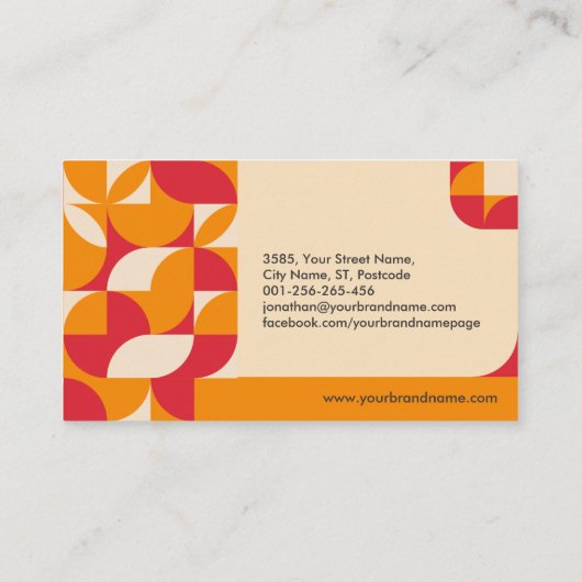 Abstracte geometrische vormen Bauhaus Visitekaartje (Achterkant)
