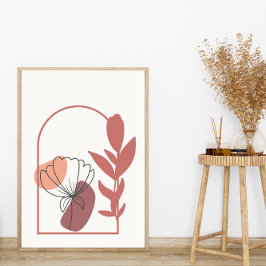 Abstracte geometrische vormen Boho stijl bladeren Poster