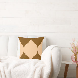 Abstracte geometrische vormen Bruin Beige Diamond Kussen