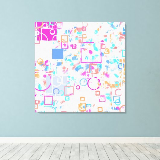 Abstracte geometrische vormen canvas afdruk (Insitu (Houten vloer))