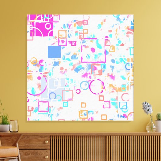 Abstracte geometrische vormen canvas afdruk (Insitu (Woonkamer))