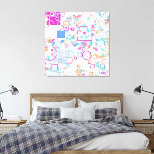 Abstracte geometrische vormen canvas afdruk (Insitu (Slaapkamer))