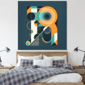 Abstracte geometrische vormen canvas afdruk (Insitu (Slaapkamer))