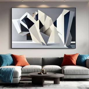 Abstracte geometrische vormen canvas afdruk