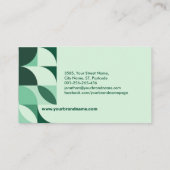 Abstracte geometrische vormen Emerald Green Visitekaartje (Achterkant)